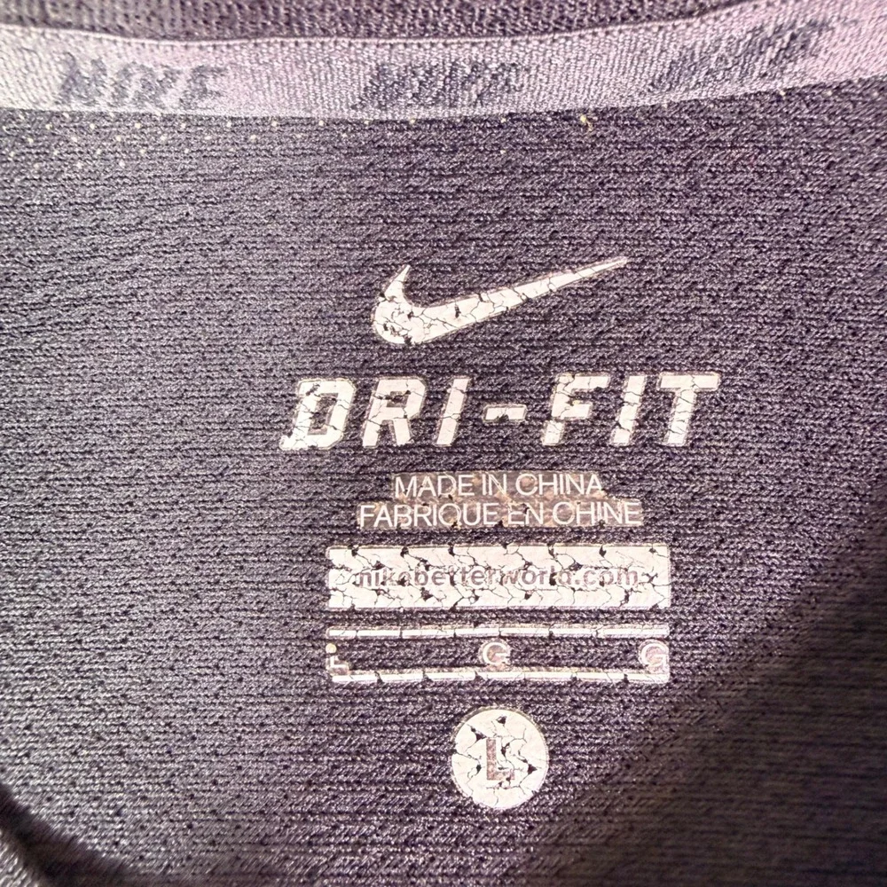 Nike Dri-FIT Training Top Large Black Long Sleeve Mesh Athletic Running Gym